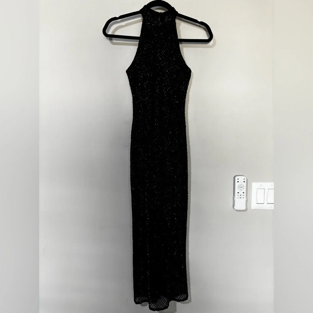 Mac Duggal beaded high neck